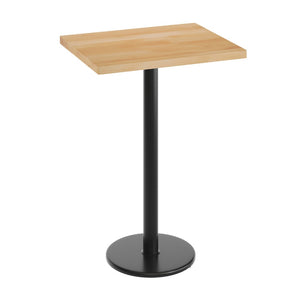 English Elm Bennett Solid Wood Bar-Height Tabletop with Rust-Resistant Cast Iron Base for Commercial Spaces Natural Top/Black Base 30"L x 24"W GSF-REC2430-NAT-TR18B-GG