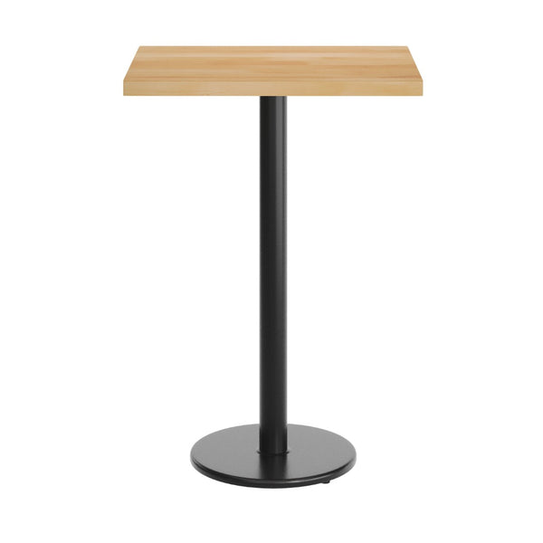 English Elm Bennett Solid Wood Bar-Height Tabletop with Rust-Resistant Cast Iron Base for Commercial Spaces Natural Top/Black Base 30"L x 24"W GSF-REC2430-NAT-TR18B-GG