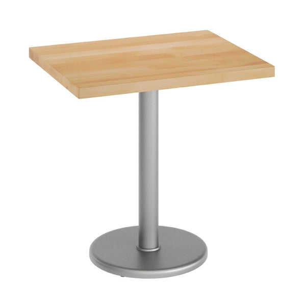 English Elm Bennett Solid Wood Commercial Indoor Tabletop with Vintage Cast Iron Base for Dining Spaces Natural Top/Silver Base 30"L x 24"W GSF-REC2430-NAT-TR18S-GG