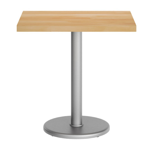 English Elm Bennett Solid Wood Commercial Indoor Tabletop with Vintage Cast Iron Base for Dining Spaces Natural Top/Silver Base 30"L x 24"W GSF-REC2430-NAT-TR18S-GG