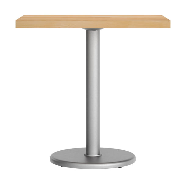 English Elm Bennett Solid Wood Commercial Indoor Tabletop with Vintage Cast Iron Base for Dining Spaces Natural Top/Silver Base 30"L x 24"W GSF-REC2430-NAT-TR18S-GG