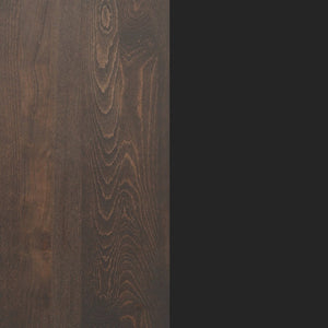 English Elm Bennett Solid Wood Commercial Dining Tabletop with Durable Cast Iron T-Bases for Hospitality Spaces Dark Brown Top/Black Base 48"L x 30"W GSF-REC3048-DKBRN-T0522-GG