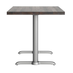 English Elm Bennett Solid Wood Commercial Dining Tabletop with Durable Cast Iron T-Bases for Hospitality Spaces Dark Brown Top/Silver Base 48"L x 30"W GSF-REC3048-DKBRN-T0522S-GG