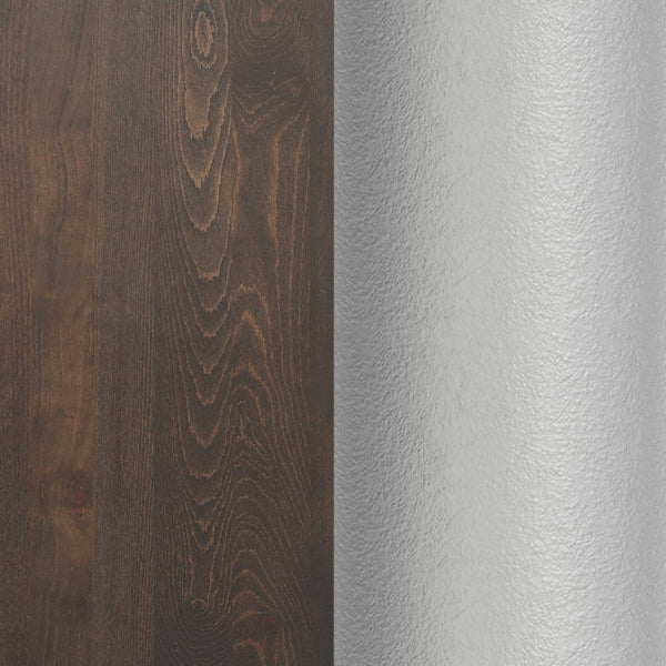 English Elm Bennett Solid Wood Commercial Dining Tabletop with Durable Cast Iron T-Bases for Hospitality Spaces Dark Brown Top/Silver Base 48"L x 30"W GSF-REC3048-DKBRN-T0522S-GG