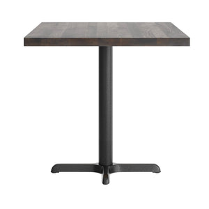 English Elm Bennett Solid Wood Commercial Tabletop with Rust-Resistant Cast Iron Base for Elegant Dining Spaces Dark Brown Top/Black Base 48"L x 30"W GSF-REC3048-DKBRN-T2230-GG