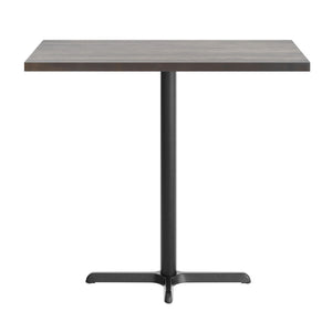 English Elm Bennett Solid Wood Commercial Bar Height Table with Sturdy Cast Iron Base for Dining & Hospitality Spaces Dark Brown Top/Black Base 48"L x 30"W GSF-REC3048-DKBRN-T2230B-GG