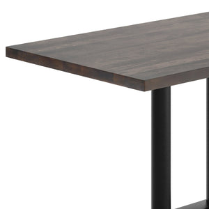English Elm Bennett Solid Wood Dining Tabletop with Heavy-Duty Double Column Base for Commercial Spaces Dark Brown Top/Black Base 48"L x 30"W GSF-REC3048-DKBRN-TB002B-GG