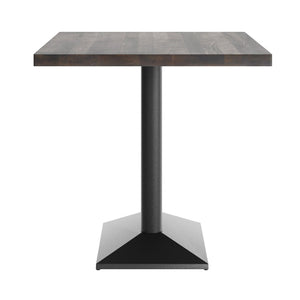 English Elm Bennett Solid Wood Dining Tabletop with Heavy-Duty Double Column Base for Commercial Spaces Dark Brown Top/Black Base 48"L x 30"W GSF-REC3048-DKBRN-TB002B-GG