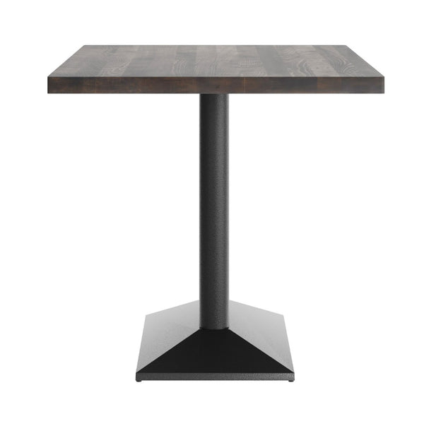 English Elm Bennett Solid Wood Dining Tabletop with Heavy-Duty Double Column Base for Commercial Spaces Dark Brown Top/Black Base 48"L x 30"W GSF-REC3048-DKBRN-TB002B-GG