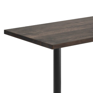English Elm Bennett Solid Wood Commercial Tabletop with Durable Cast Iron X-Base for Restaurants and Cafés Dark Brown Top/Black Base 60"L x 30"W GSF-REC3060-DKBRN-T2222-GG