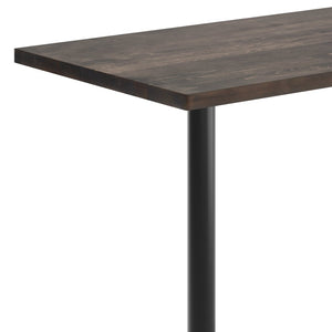 English Elm Bennett Solid Wood Bar Height Table with Rust-Resistant Cast Iron Base for Durable Indoor Dining Spaces Dark Brown Top/Black Base 60"L x 30"W GSF-REC3060-DKBRN-T2222B-GG