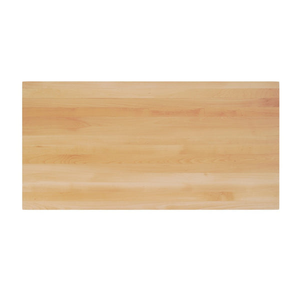 English Elm Bennett Solid Wood Commercial Tabletop with Durable Cast Iron X-Base for Restaurants and Cafés Natural Top/Silver Base 60"L x 30"W GSF-REC3060-NAT-T2222S-GG