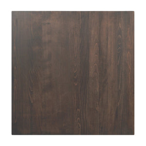 English Elm Bennett Commercial Solid Wood Dining Tabletop with Sturdy Cast Iron X-Base for Restaurants & Cafés Dark Brown Top/Black Base 36" Square GSF-SQ36-DKBRN-T3030-GG