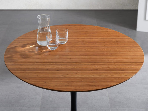 Greenington Soho Solid Bamboo Round Pedestal Dining Table Eco Friendly Modern Bistro Style GSH0001AM