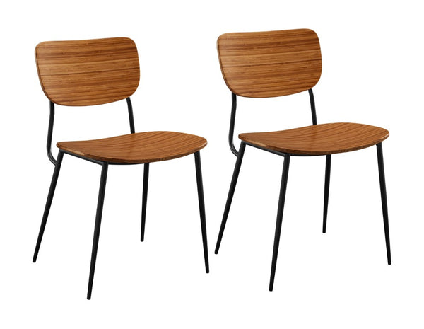 Greenington Soho Solid Bamboo Dining Chair Set Matte Black Steel Frame Eco Friendly Modern GSH0002AM