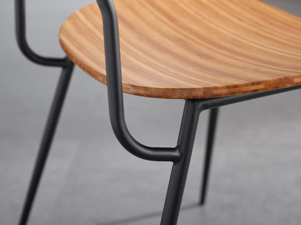Greenington Soho Solid Bamboo Dining Chair Set Matte Black Steel Frame Eco Friendly Modern GSH0002AM
