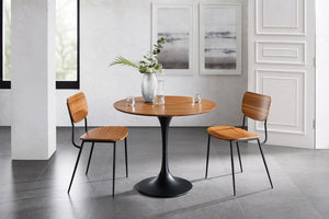Greenington Soho Solid Bamboo Dining Chair Set Matte Black Steel Frame Eco Friendly Modern GSH0002AM