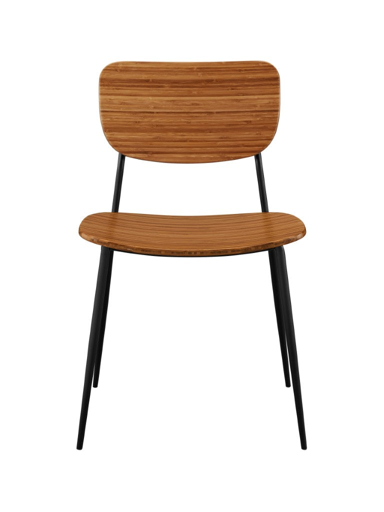 Greenington Soho Solid Bamboo Dining Chair Set Matte Black Steel Frame Eco Friendly Modern GSH0002AM
