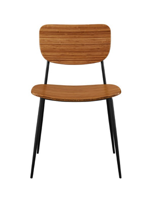 Greenington Soho Solid Bamboo Dining Chair Set Matte Black Steel Frame Eco Friendly Modern GSH0002AM