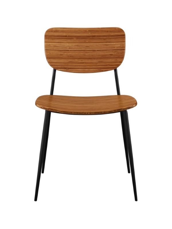 Greenington Soho Solid Bamboo Dining Chair Set Matte Black Steel Frame Eco Friendly Modern GSH0002AM