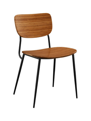 Greenington Soho Solid Bamboo Dining Chair Set Matte Black Steel Frame Eco Friendly Modern GSH0002AM