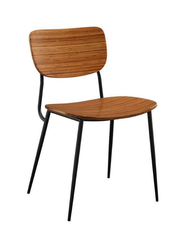 Greenington Soho Solid Bamboo Dining Chair Set Matte Black Steel Frame Eco Friendly Modern GSH0002AM