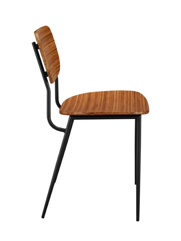 Greenington Soho Solid Bamboo Dining Chair Set Matte Black Steel Frame Eco Friendly Modern GSH0002AM