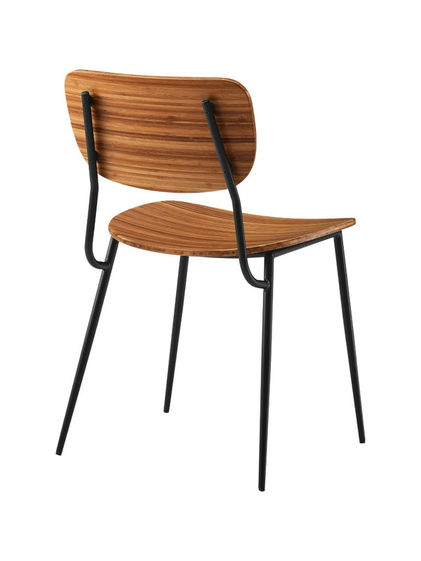 Greenington Soho Solid Bamboo Dining Chair Set Matte Black Steel Frame Eco Friendly Modern GSH0002AM