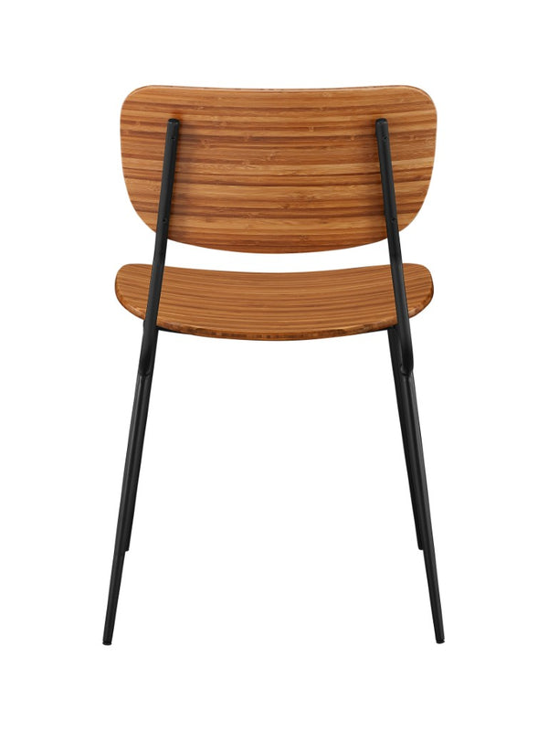 Greenington Soho Solid Bamboo Dining Chair Set Matte Black Steel Frame Eco Friendly Modern GSH0002AM
