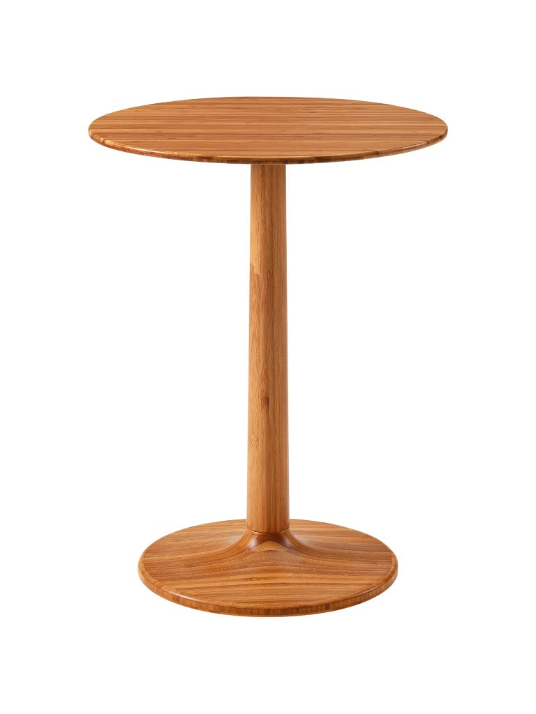 Greenington Sol Solid Moso Bamboo Side Table Tapered Pedestal for Living Room Seating Areas Amber GSL0001AM