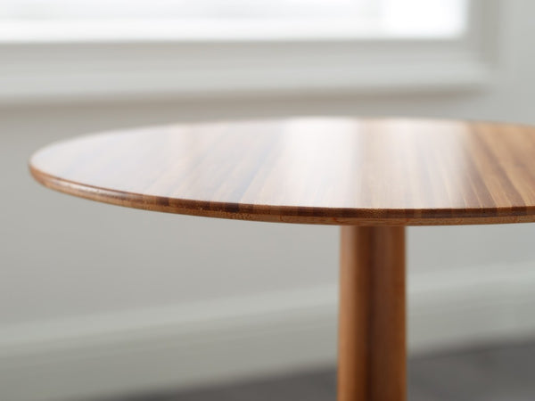 Greenington Sol Solid Moso Bamboo Side Table Tapered Pedestal for Living Room Seating Areas Amber GSL0001AM