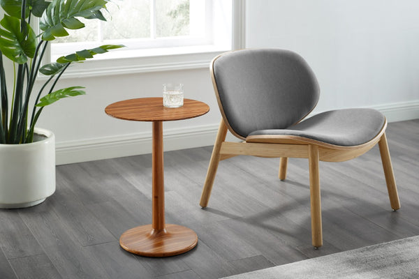 Greenington Sol Solid Moso Bamboo Side Table Tapered Pedestal for Living Room Seating Areas Amber GSL0001AM