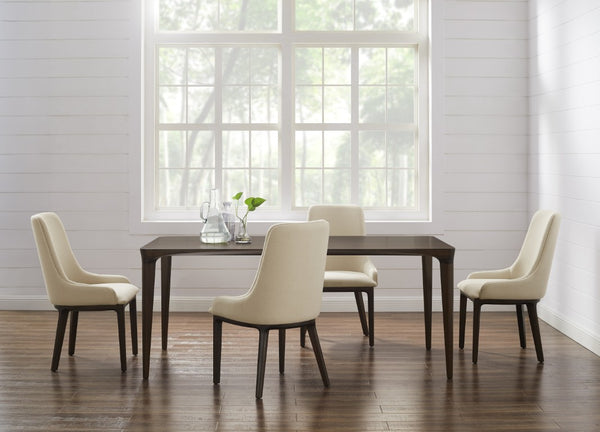 Greenington Sofie Upholstered Dining Chair Solid Bamboo Frame with Performance Fabric Ergonomic Seat Black Walnut GSO004BL