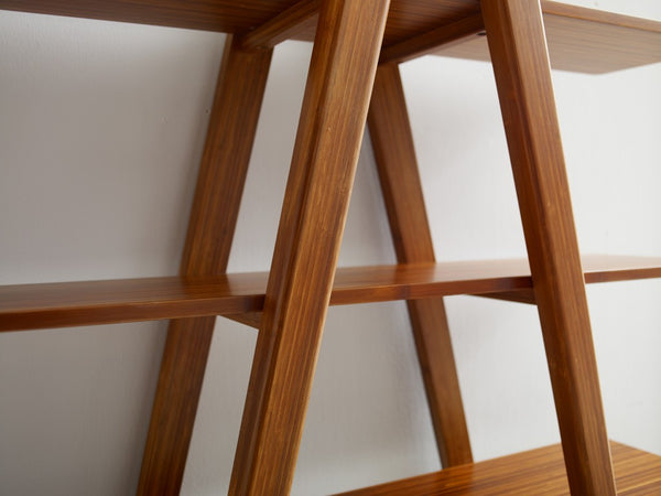 Greenington Studio Plus Solid Bamboo Bookcase Eco Friendly Open Shelving for Modern Home Office Amber GSP001AM