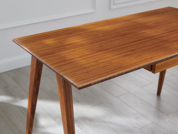 Greenington Studio Plus Solid Bamboo Writing Desk Mid-century Tapered Legs Eco Home Office GSP002AM
