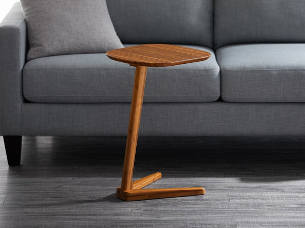 Greenington Thyme Solid Bamboo Side Table Mid-century Minimalist Eco Friendly Living Room Accent Amber GST002AM
