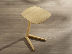 Greenington Thyme Solid Bamboo Side Table Mid-century Minimalist Eco Friendly Living Room Accent Wheat GST002WH