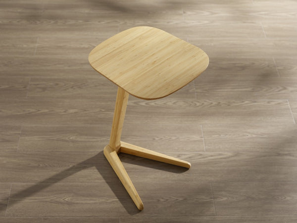 Greenington Thyme Solid Bamboo Side Table Mid-century Minimalist Eco Friendly Living Room Accent Wheat GST002WH