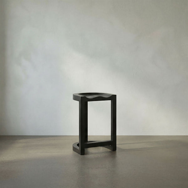 Saddle Counter Stool Solid Mahogany Western Carved Ergonomic Seat for Kitchen Islands
