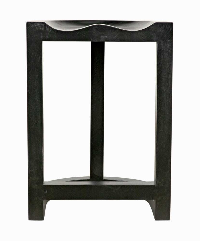 Noir Saddle Counter Stool Solid Mahogany Western Carved Ergonomic Seat for Kitchen Islands GSTOOL111HBS
