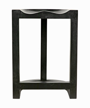 Saddle Counter Stool Solid Mahogany Western Carved Ergonomic Seat for Kitchen Islands