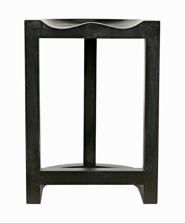 Saddle Counter Stool Solid Mahogany Western Carved Ergonomic Seat for Kitchen Islands