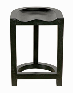 Saddle Counter Stool Solid Mahogany Western Carved Ergonomic Seat for Kitchen Islands