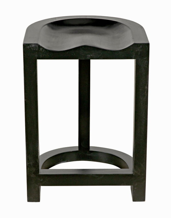Saddle Counter Stool Solid Mahogany Western Carved Ergonomic Seat for Kitchen Islands