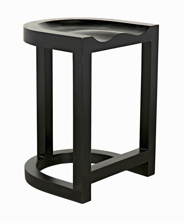 Saddle Counter Stool Solid Mahogany Western Carved Ergonomic Seat for Kitchen Islands