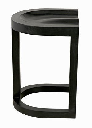 Saddle Counter Stool Solid Mahogany Western Carved Ergonomic Seat for Kitchen Islands