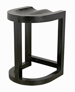 Saddle Counter Stool Solid Mahogany Western Carved Ergonomic Seat for Kitchen Islands