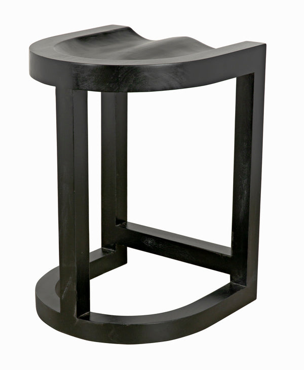 Saddle Counter Stool Solid Mahogany Western Carved Ergonomic Seat for Kitchen Islands
