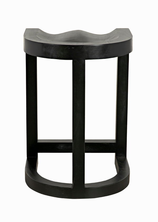 Saddle Counter Stool Solid Mahogany Western Carved Ergonomic Seat for Kitchen Islands
