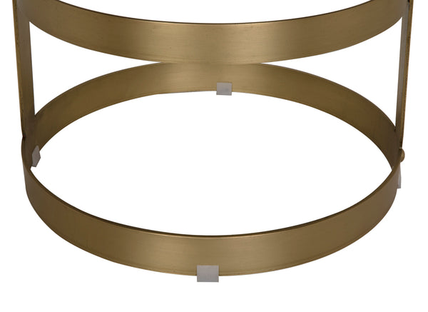 Dior Iron Stool with Linen Seat and Sculptural Layered Ring Base for Kitchen or Home Bar